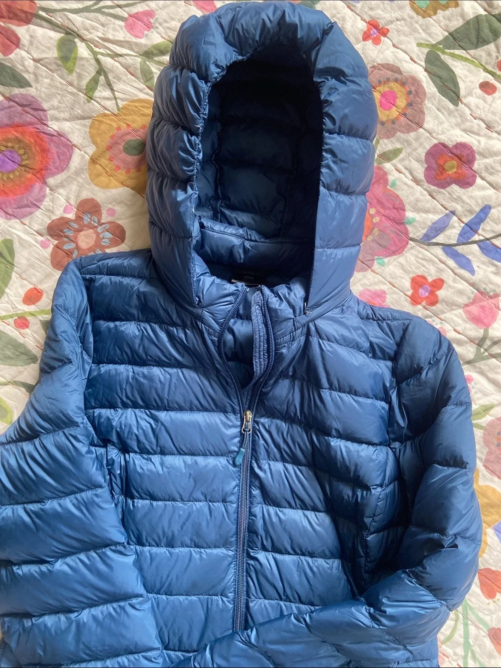 32 Degrees Dark Teal Quilted Hooded Puffer Jacket L